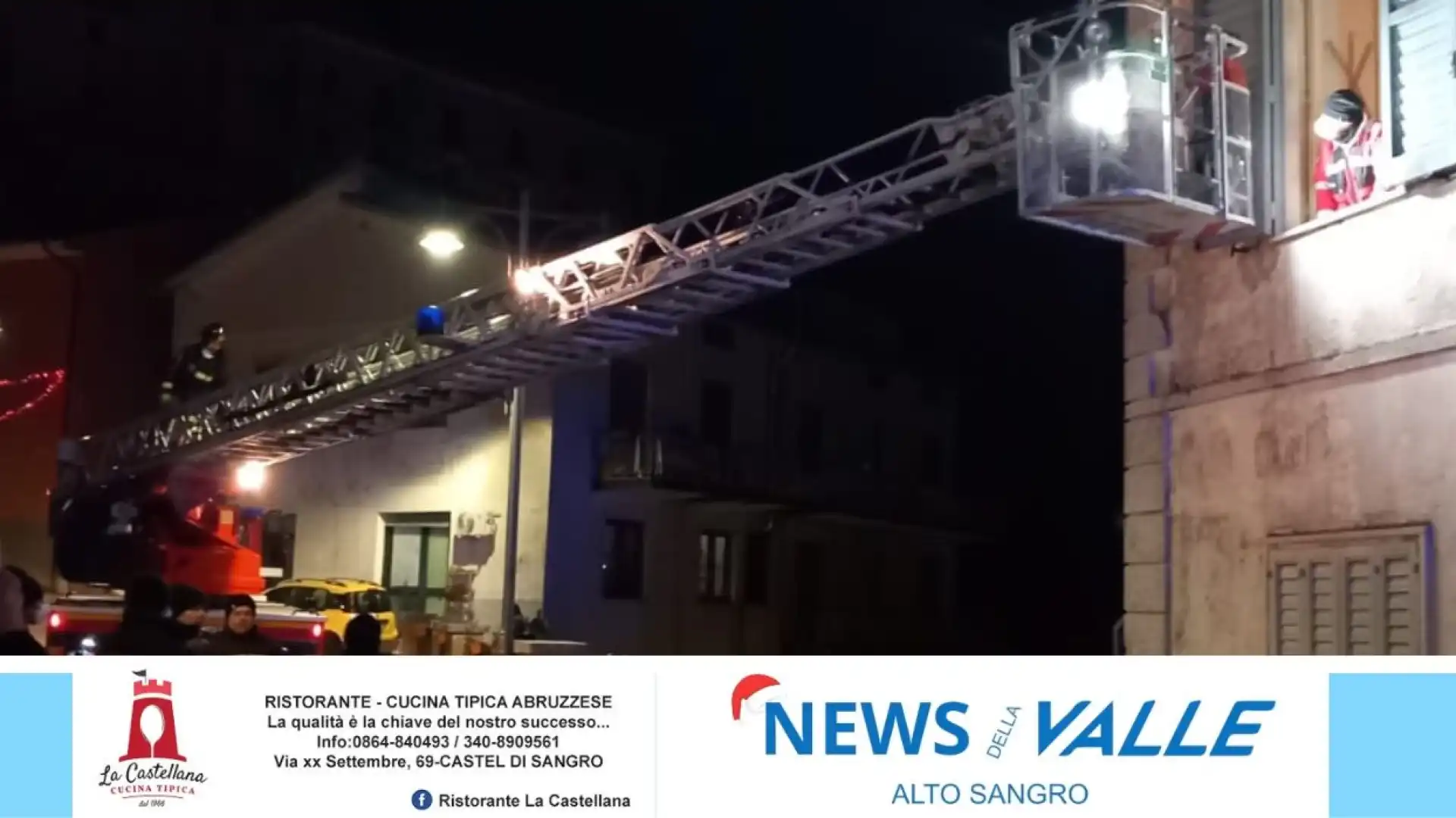 Colli a Volturno: uomo cade in casa, intervento dei Vigili del Fuoco per condurlo fuori dall' abitazione.